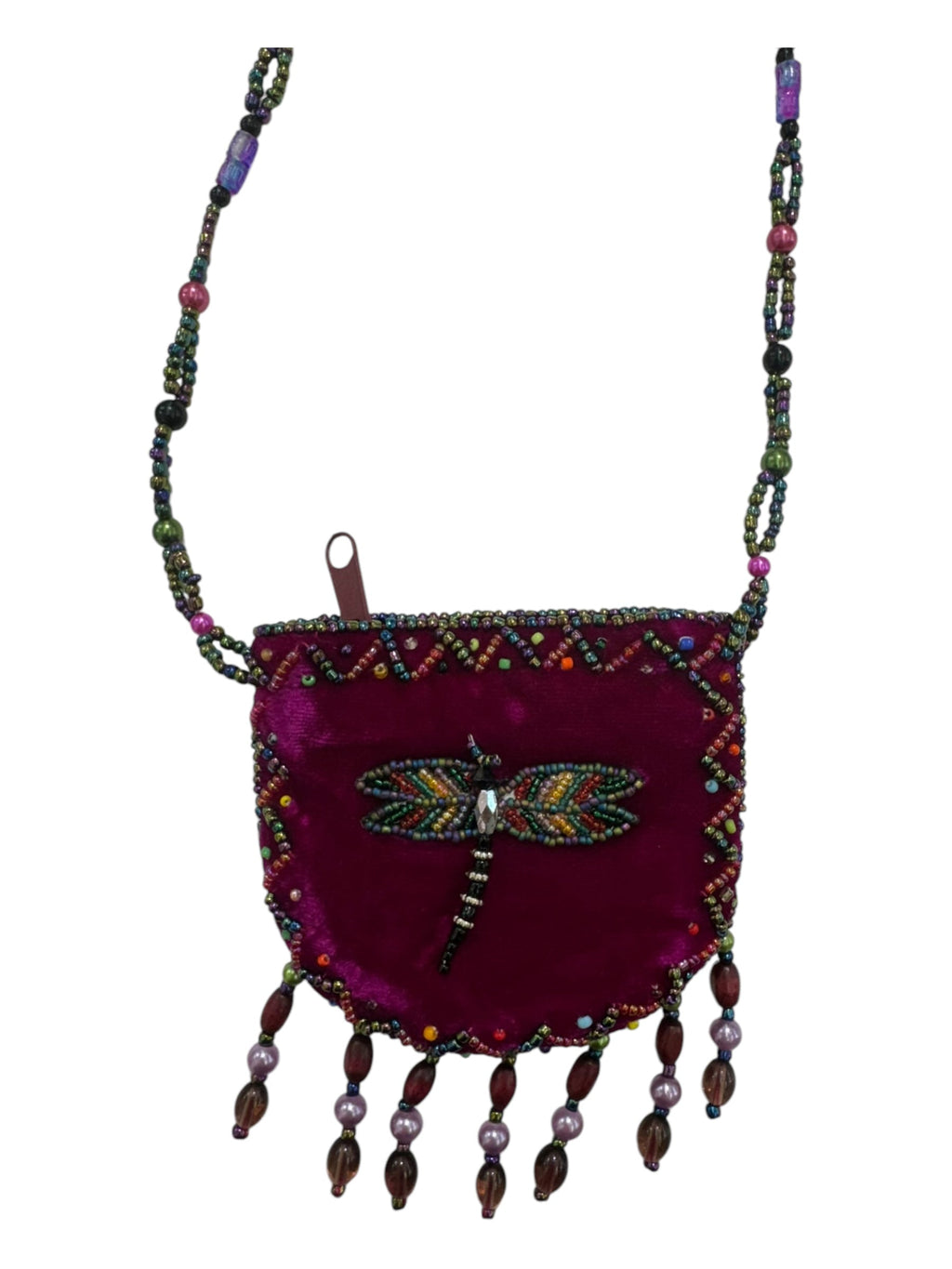 Dragonfly Velvet Mini Necklace Charm Bag V0704-Dragonfly - view 5
