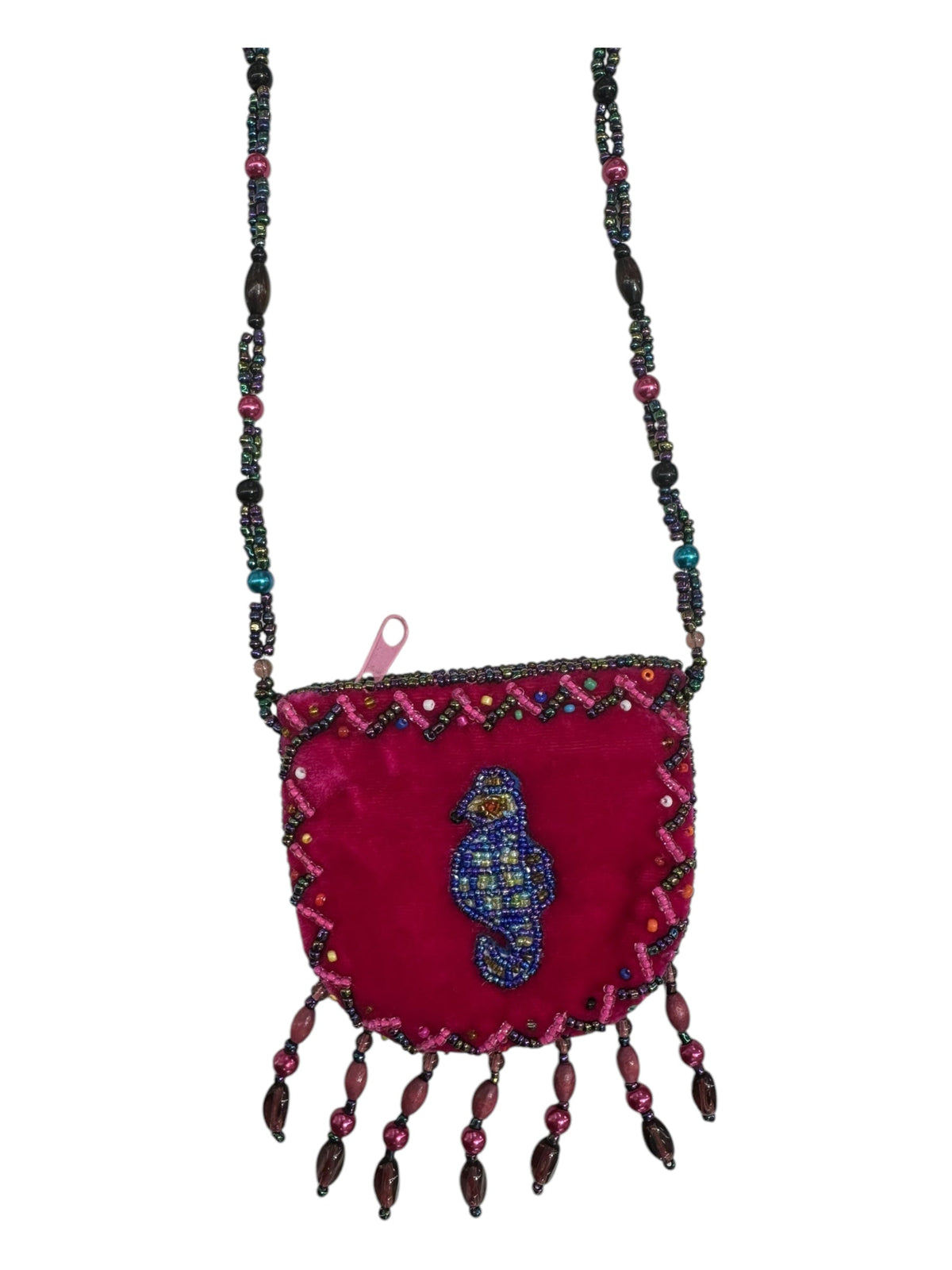 Seahorse Velvet Mini Necklace Charm Bag V0704