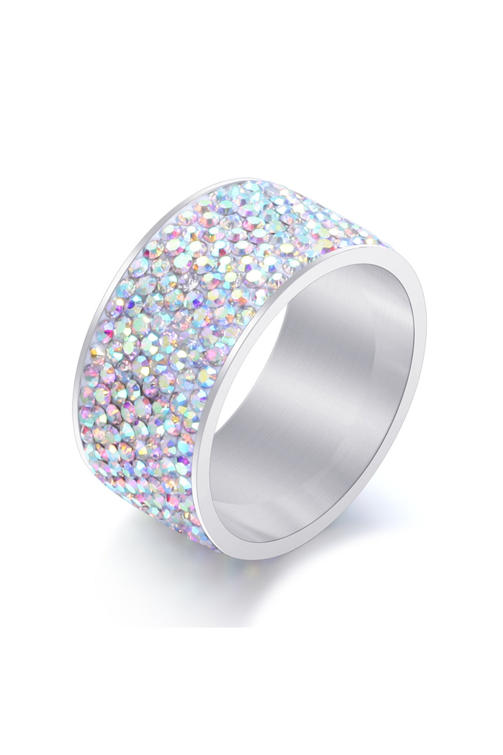 Rhinestone Stainless Steel Ring R1576