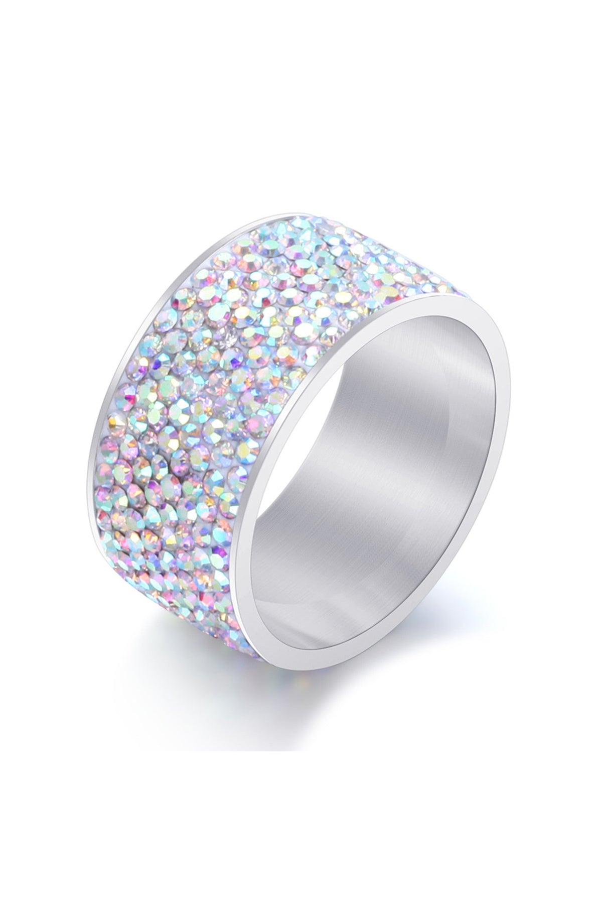 Rhinestone Stainless Steel Ring R1576