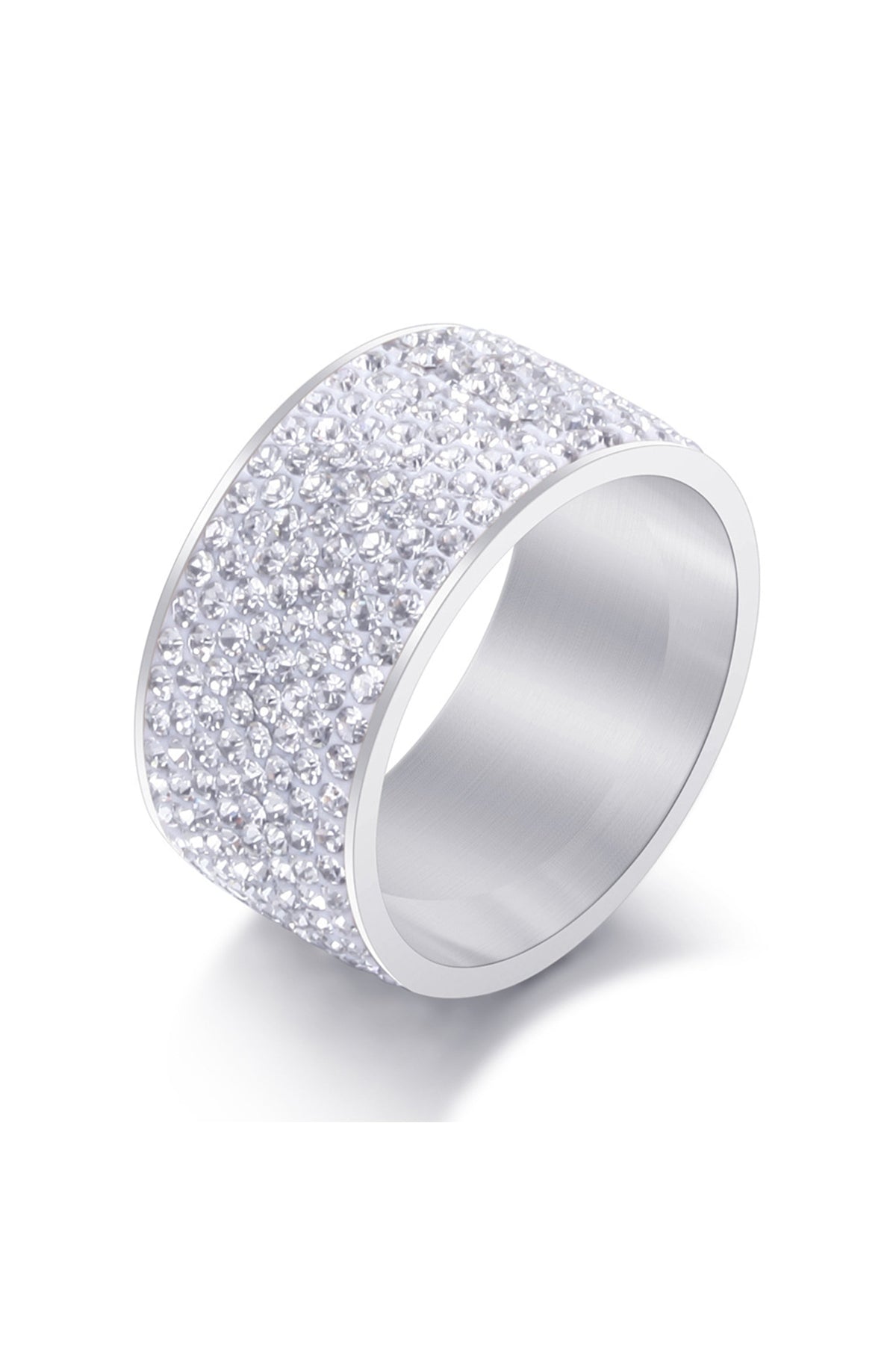 Rhinestone Stainless Steel Ring R1576