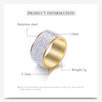 Rhinestone Stainless Steel Ring R1576