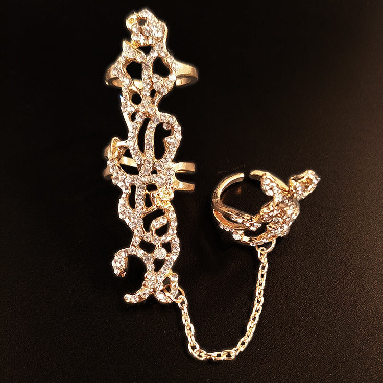 Adjustable Conjoined Chain Link Rings Set R1577