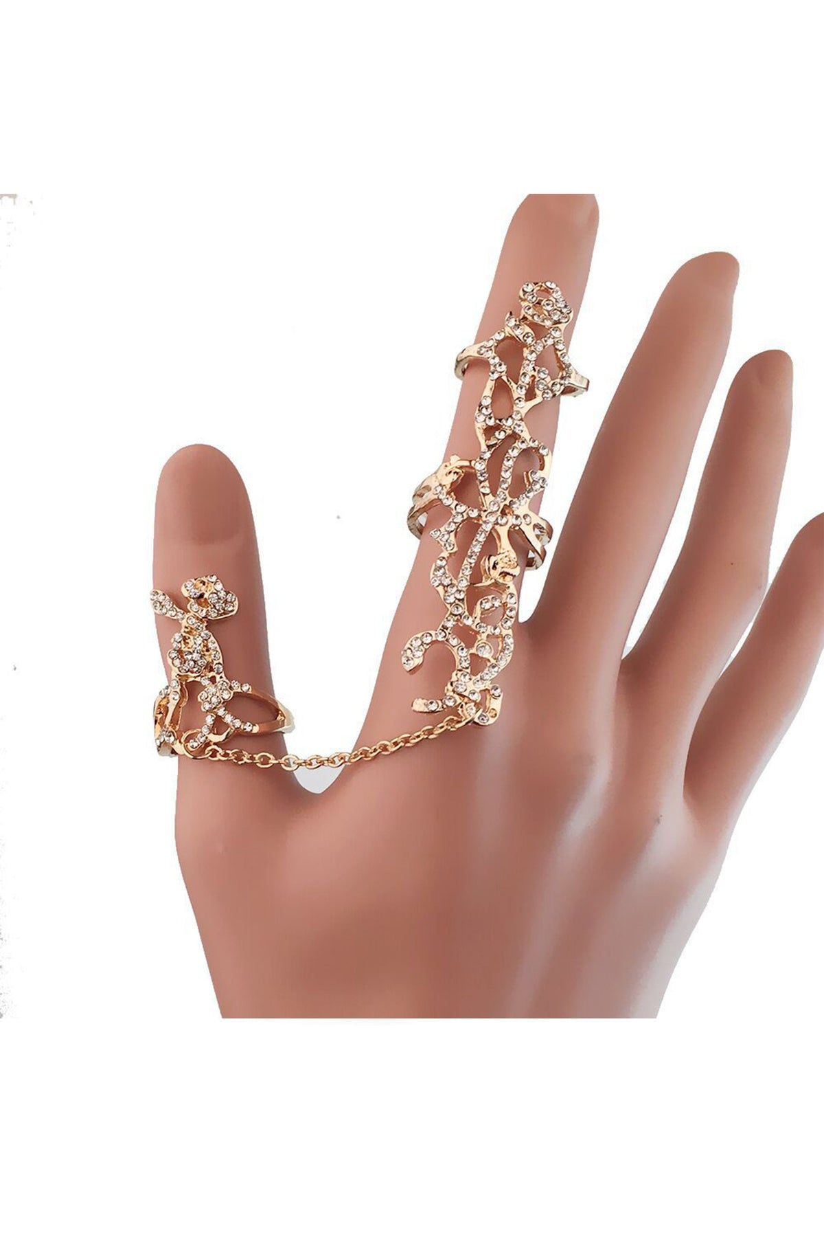Adjustable Conjoined Chain Link Rings Set R1577