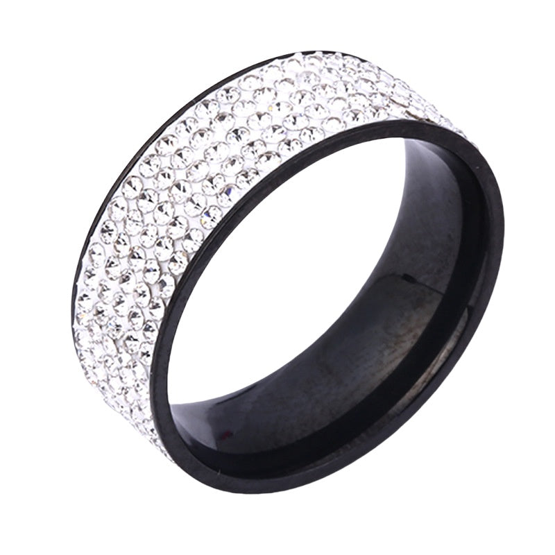 Rhinestone Stainless Steel Ring R1587