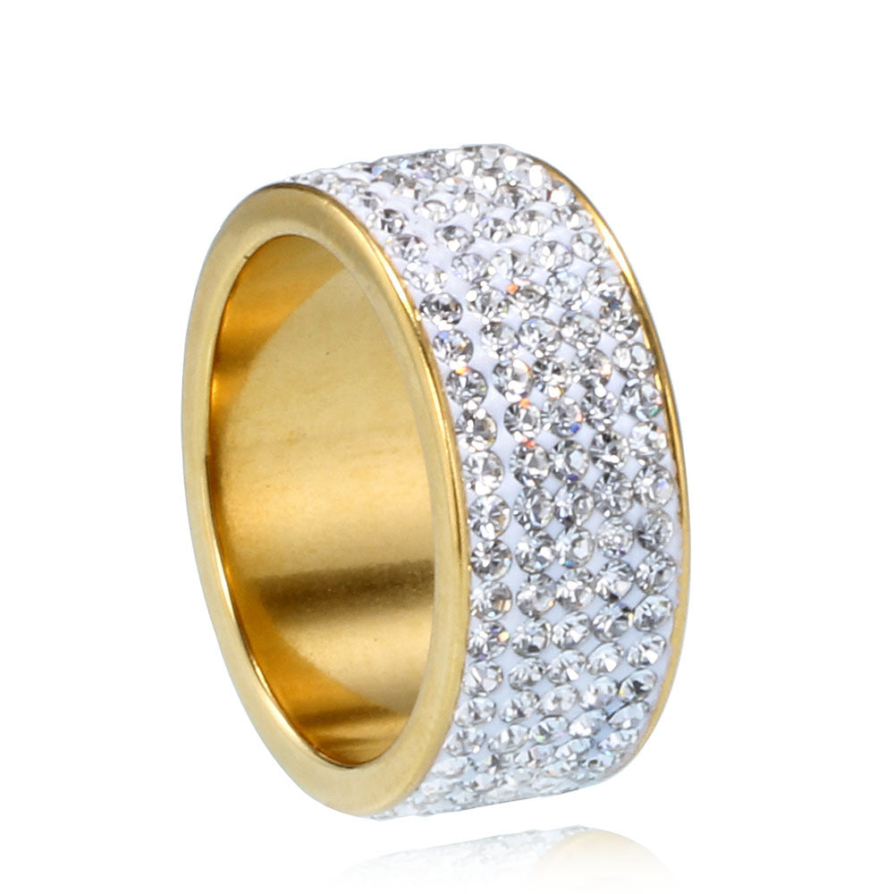 Rhinestone Stainless Steel Rings R1587