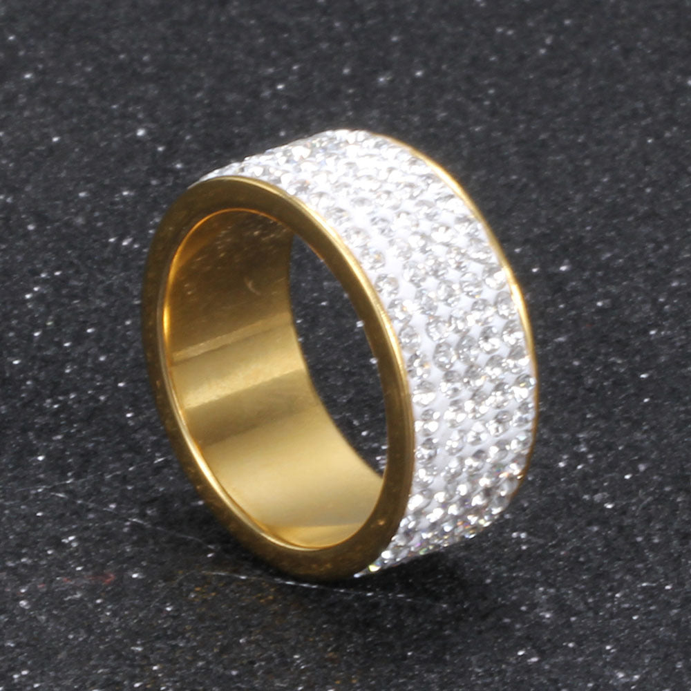 Rhinestone Stainless Steel Rings R1587