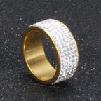 Rhinestone Stainless Steel Rings R1587