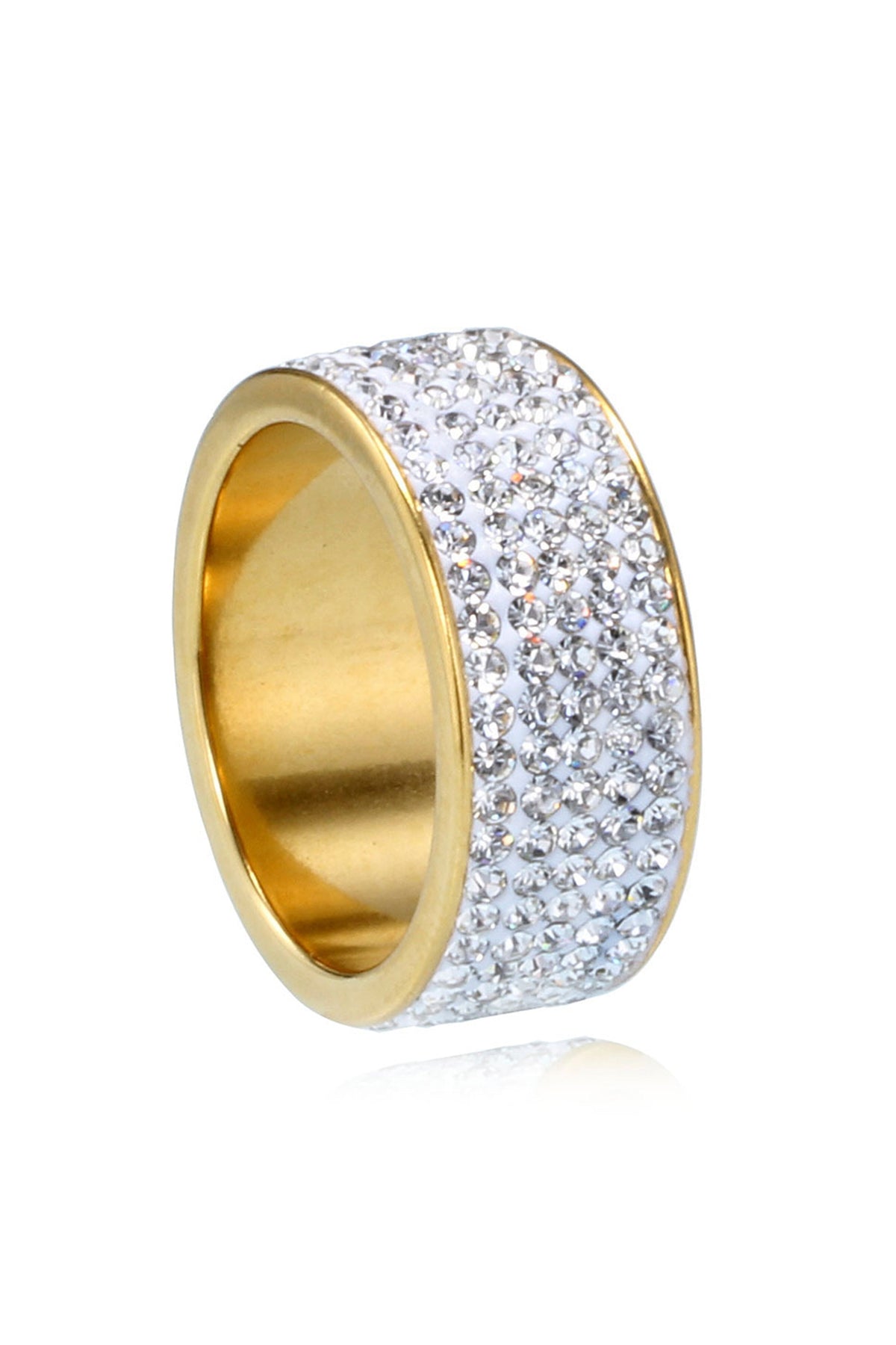 Rhinestone Stainless Steel Rings R1587