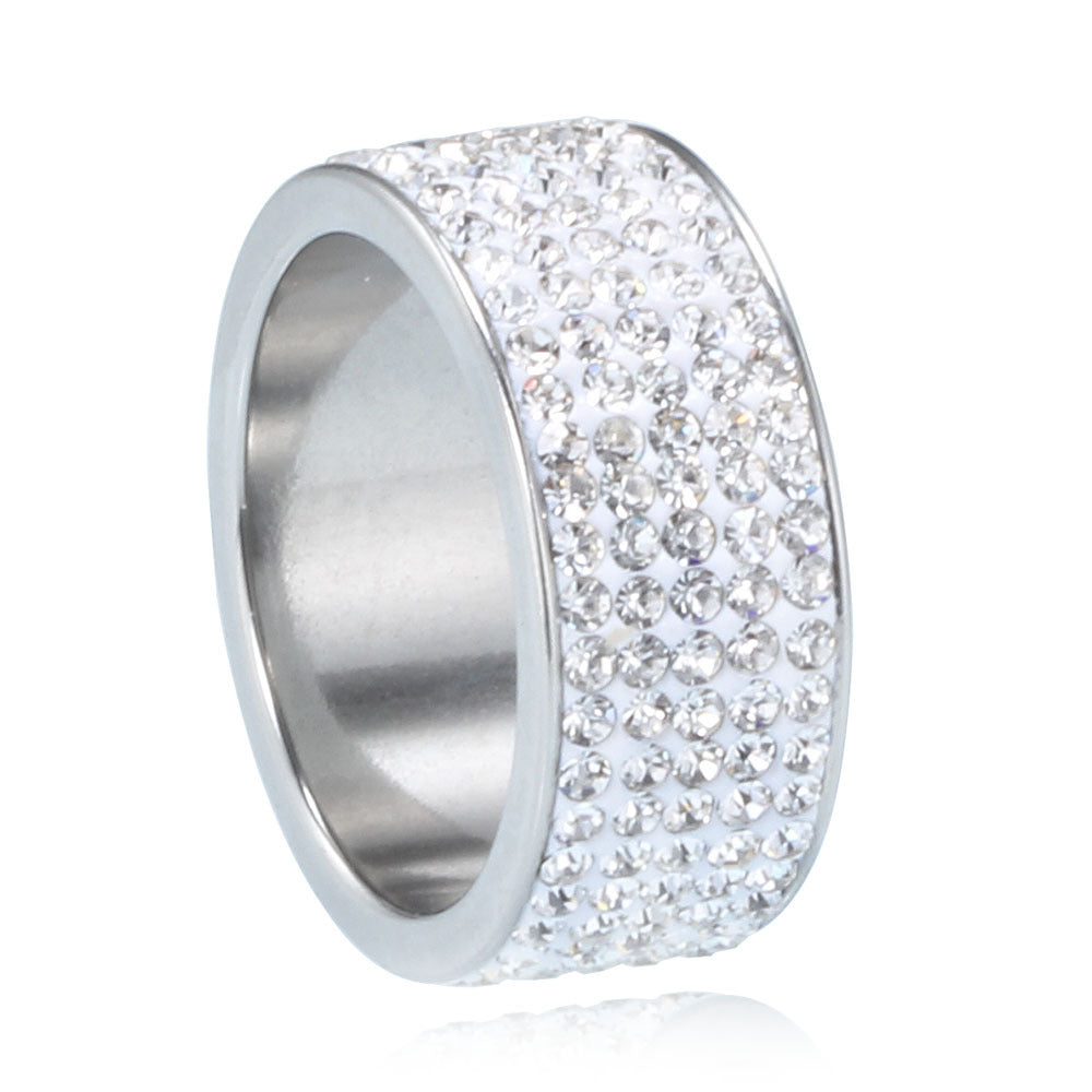Rhinestone Stainless Steel Ring R1587