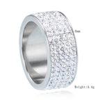 Rhinestone Stainless Steel Ring R1587