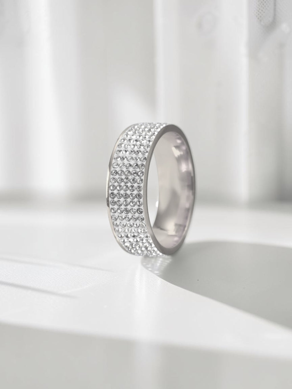 Rhinestone Stainless Steel Ring R1587