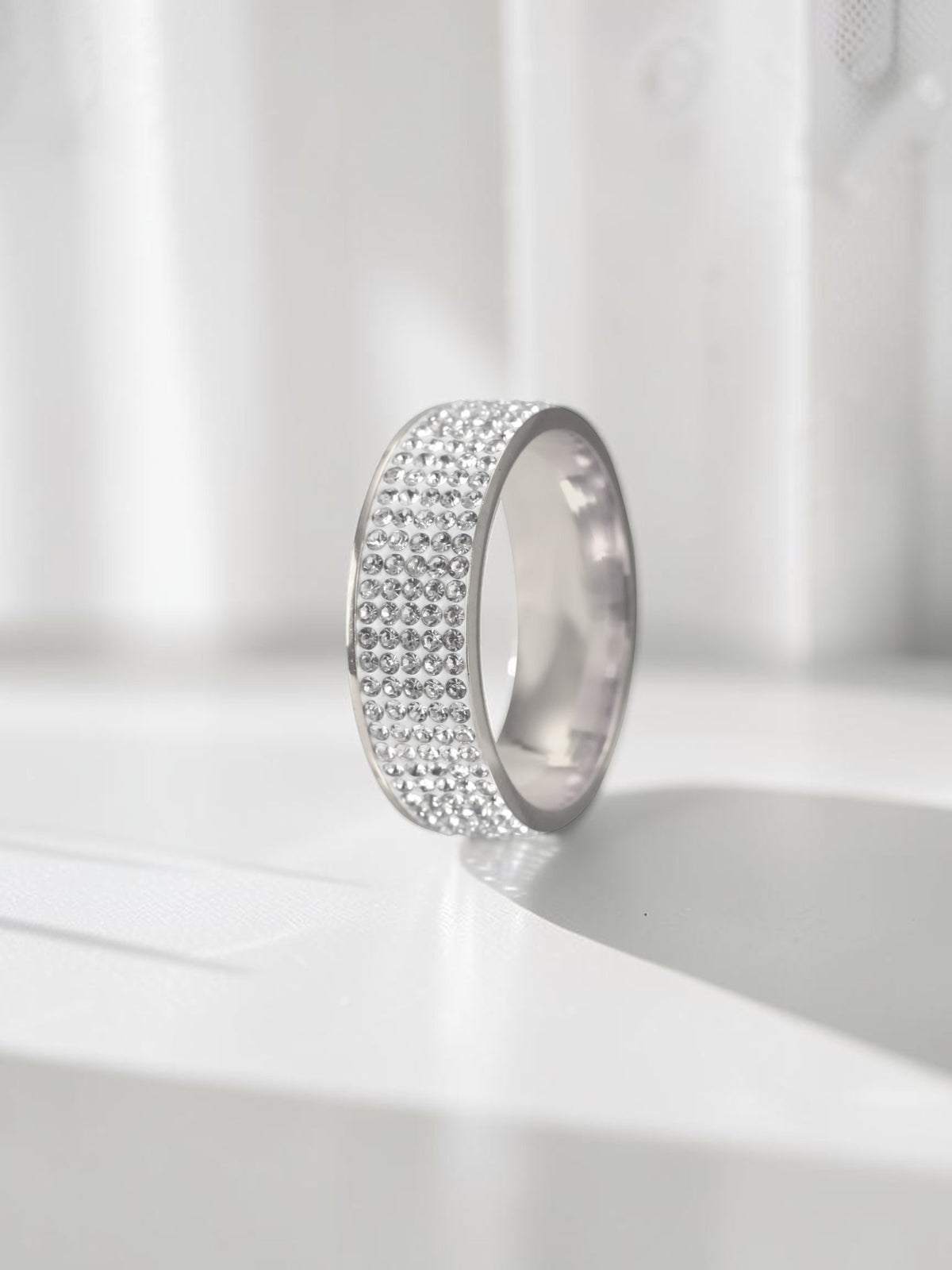 Rhinestone Stainless Steel Ring R1587