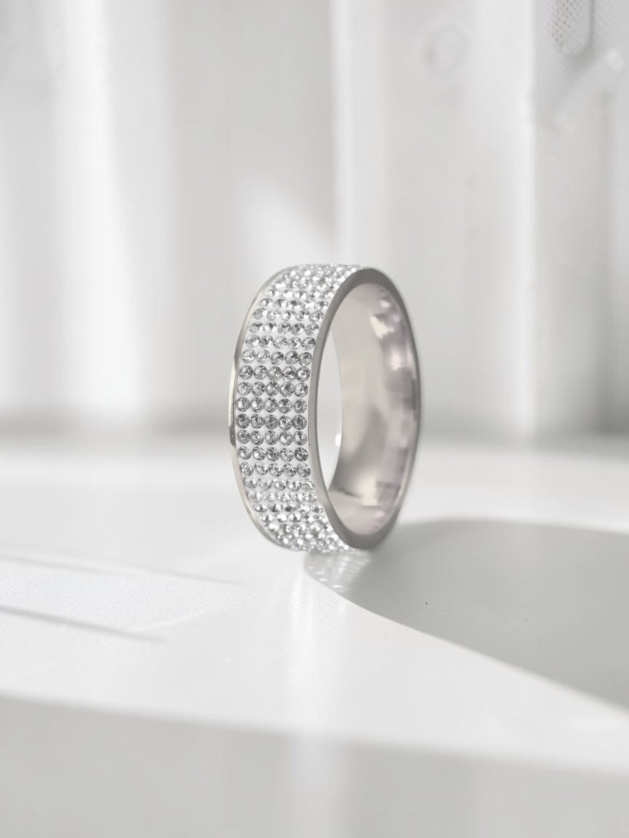 Rhinestone Stainless Steel Ring R1587