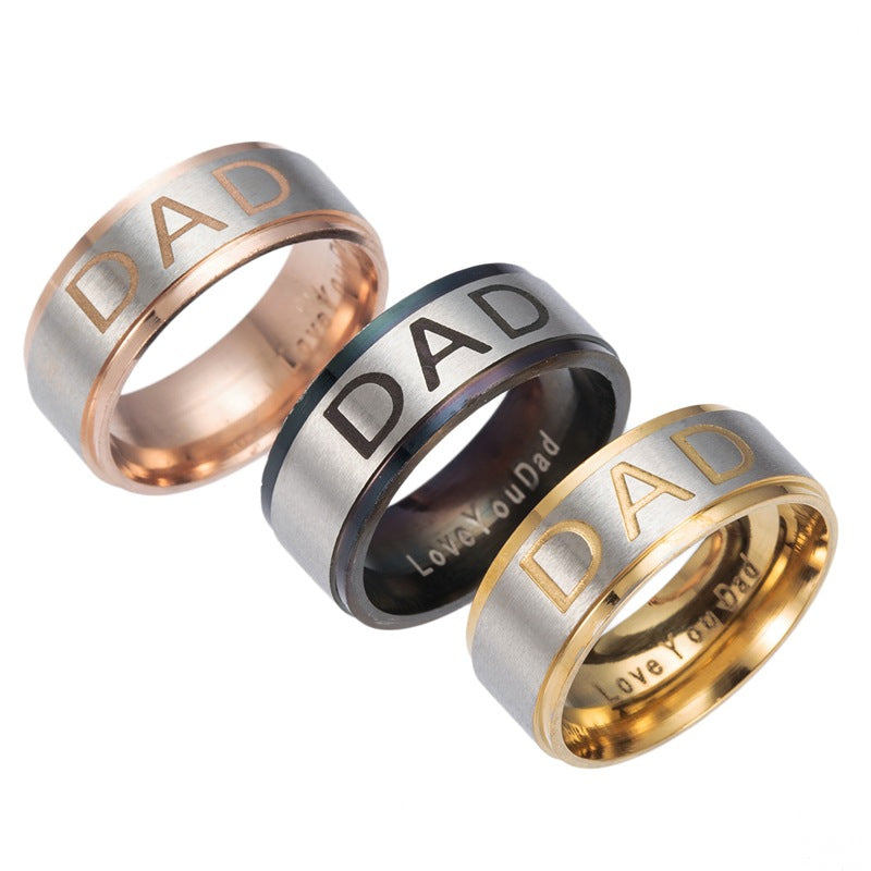 Dad Stainless Steel Ring R1719-RG