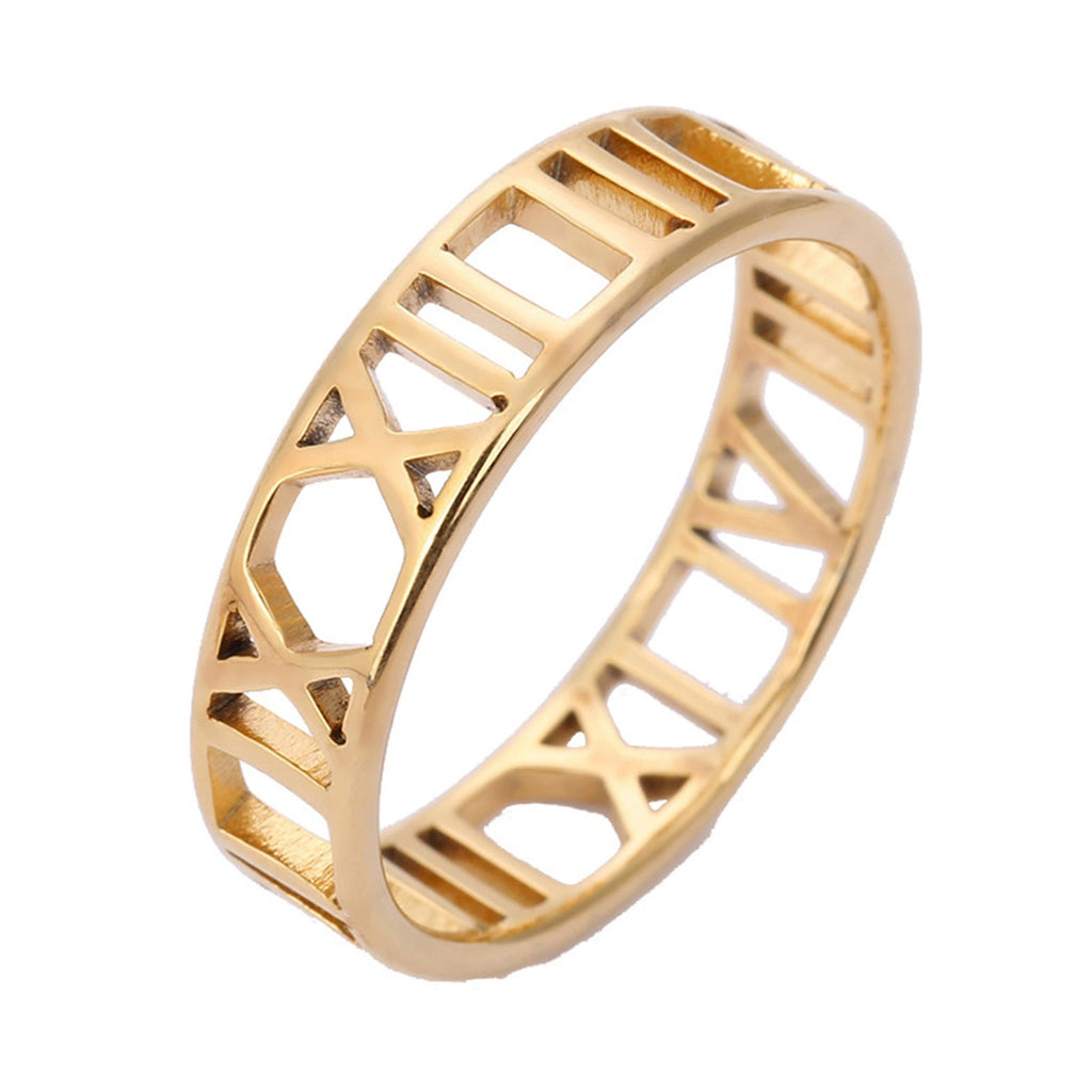 Roman Numerals Stainless Steel Ring R1729