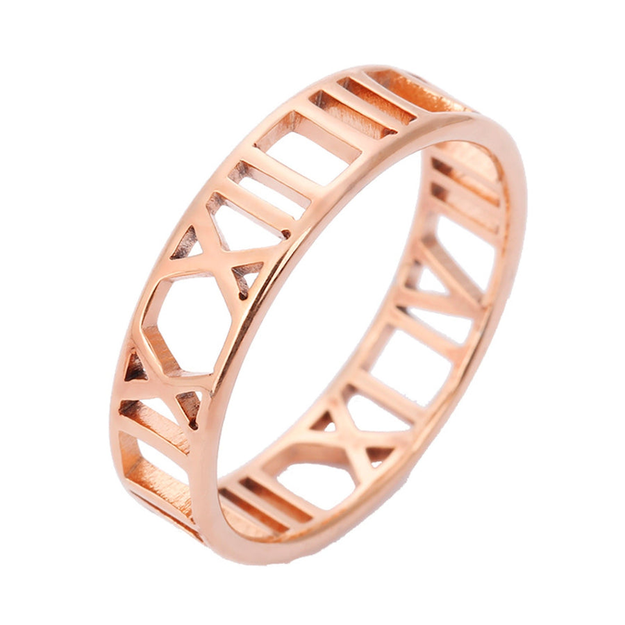 Roman Numerals Stainless Steel Ring R1729