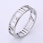 Roman Numerals Stainless Steel Ring R1729