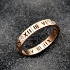 Roman Numerals Stainless Steel Ring R1732