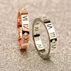 Roman Numerals Stainless Steel Ring R1732