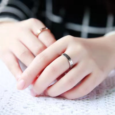 Roman Numerals Stainless Steel Ring R1732