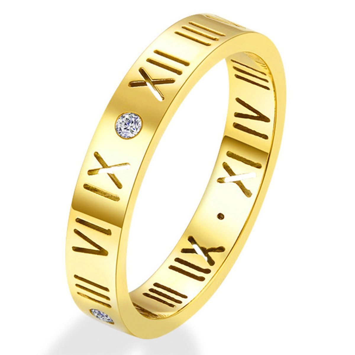 Roman Numerals Stainless Steel Ring R1732