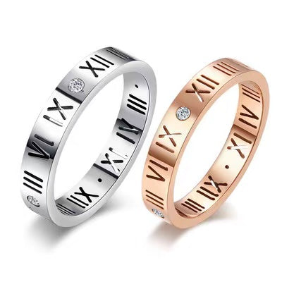 Roman Numerals Stainless Steel Ring R1732