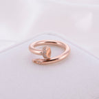 Rhinestone Nail Stainless Steel Ring R1735