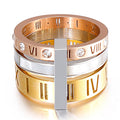 Roman Numerals Stainless Steel Ring R1750