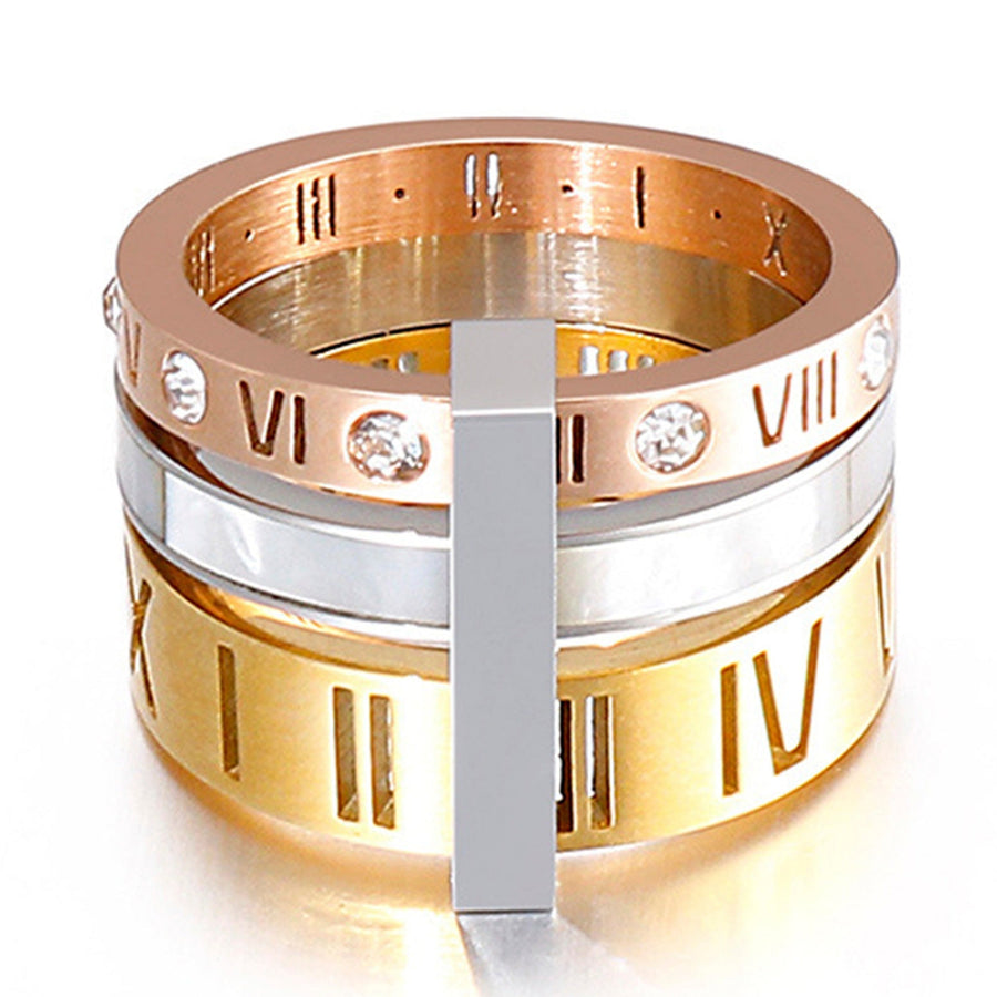 Roman Numerals Stainless Steel Ring R1750