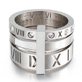Roman Numerals Stainless Steel Ring R1750