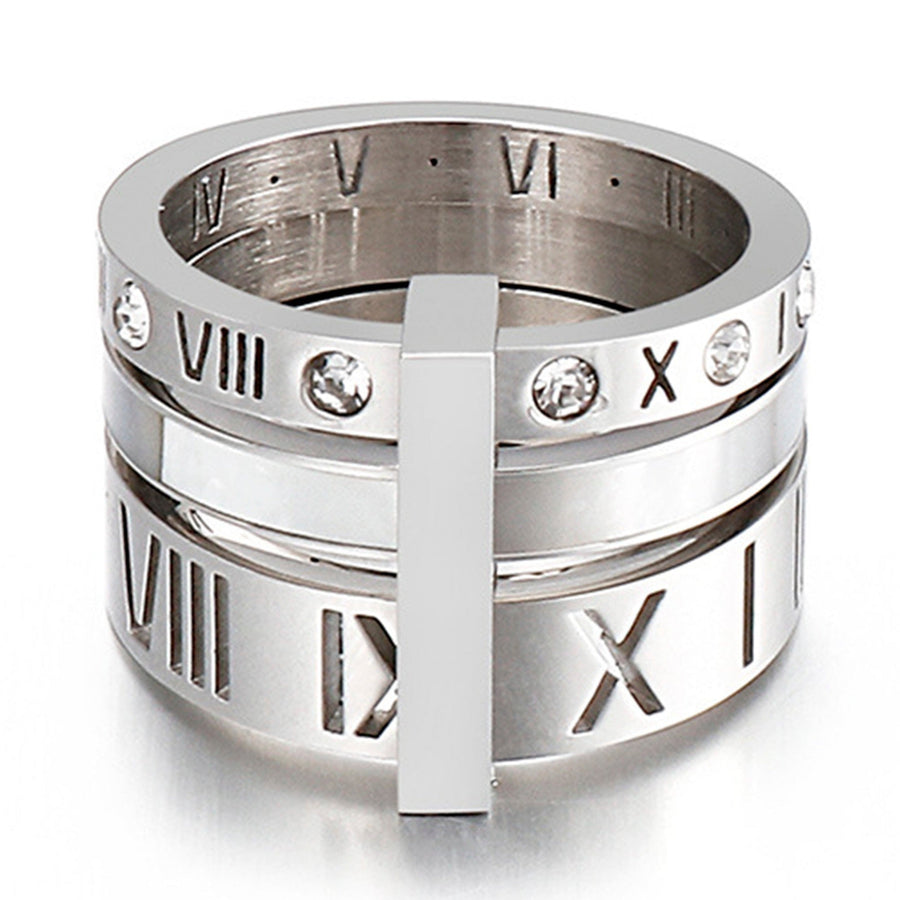 Roman Numerals Stainless Steel Ring R1750