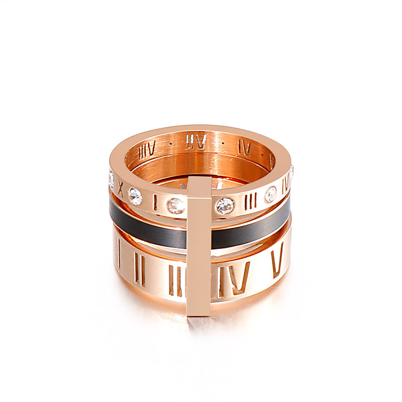 Roman Numerals Stainless Steel Ring R1752
