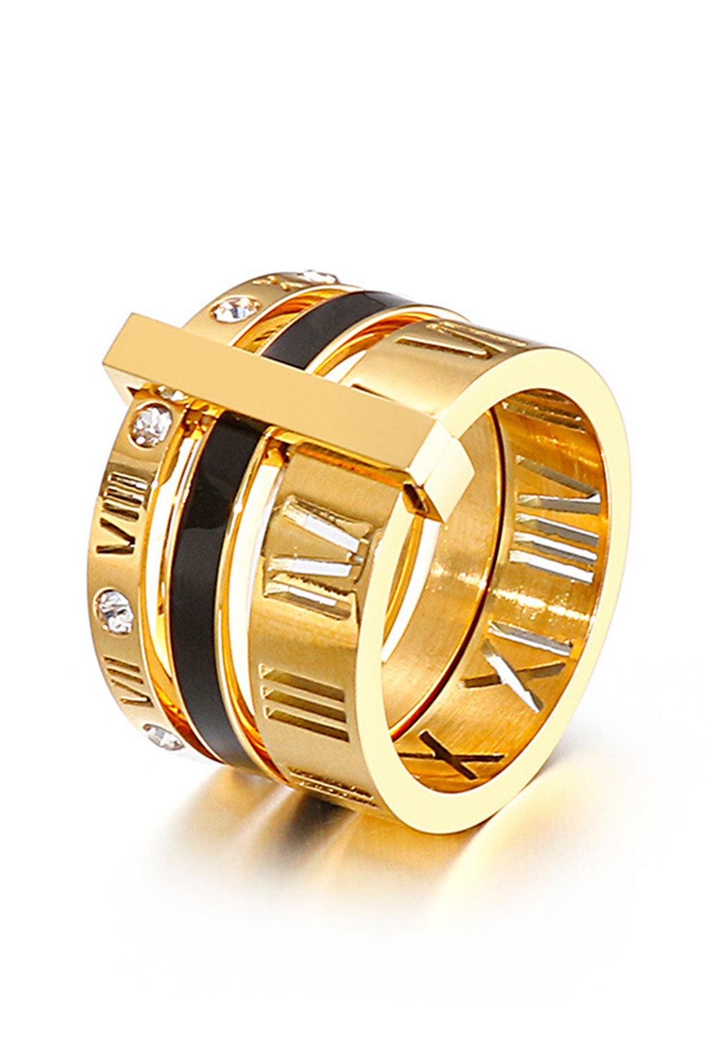 Roman Numerals Stainless Steel Ring R1752