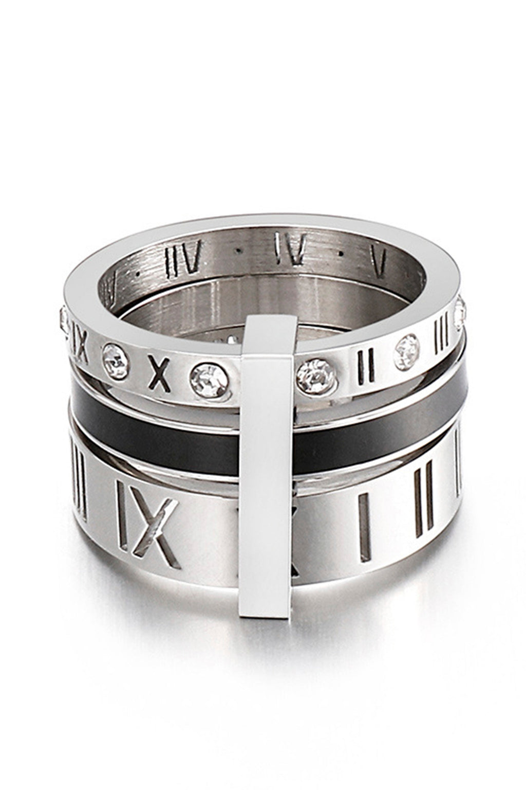 Roman Numerals Stainless Steel Ring R1752