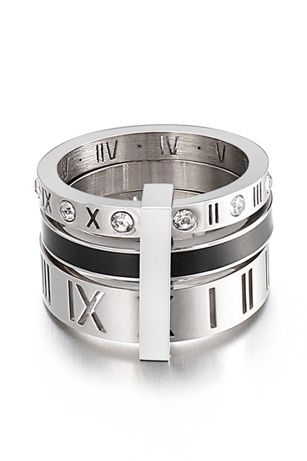 Roman Numerals Stainless Steel Ring R1752