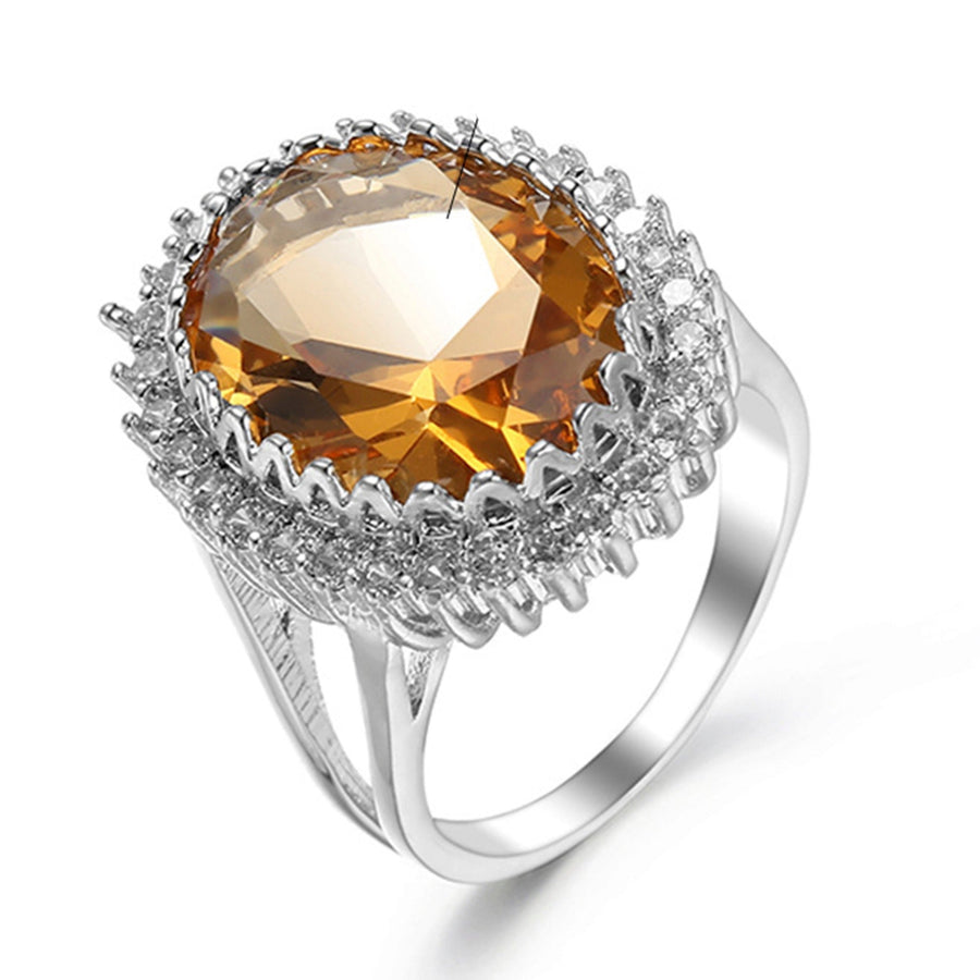 Oval Zircon Copper Ring R1761