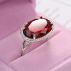 Oval Zircon Copper Adjustable Ring R1763