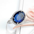 Oval Zircon Copper Adjustable Ring R1763