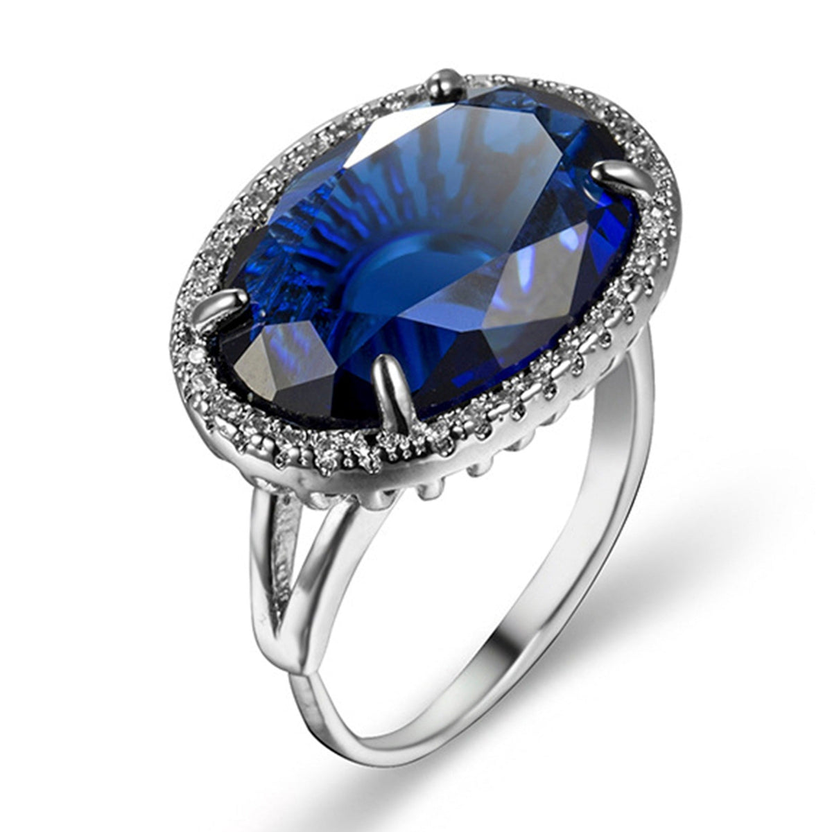 Oval Zircon Copper Adjustable Ring R1763