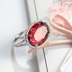 Oval Zircon Copper Adjustable Ring R1763