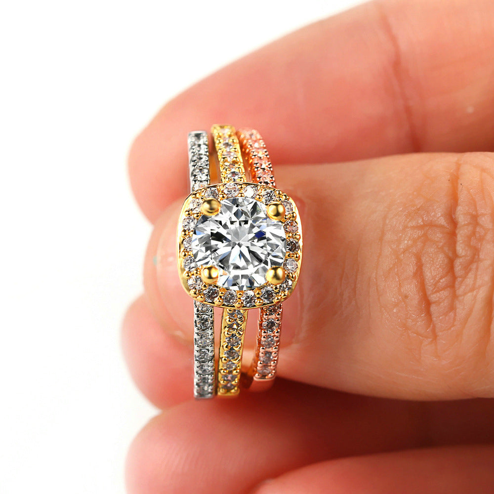 Zircon Copper Rings Set R1771