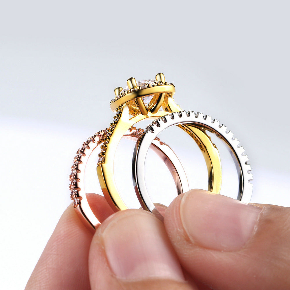 Zircon Copper Rings Set R1771