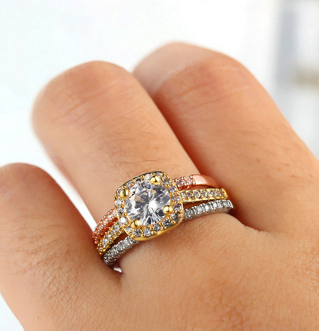 Zircon Copper Rings Set R1771