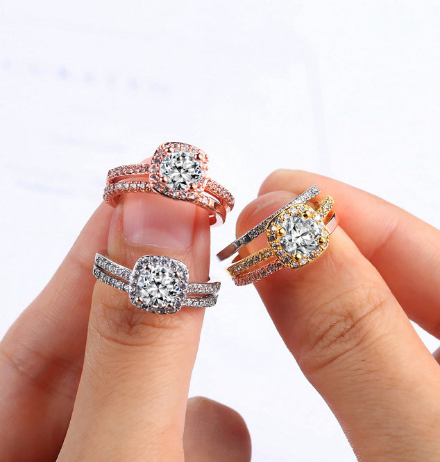 Zircon Copper Rings Set R1771