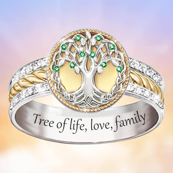 Tree Of Life Rhinestone Rings R1781