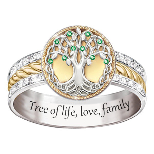 Tree Of Life Rhinestone Rings R1781