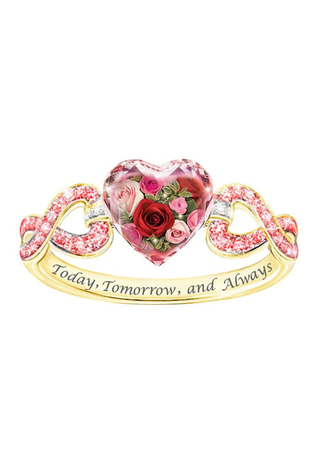 Heart Rose Alloy Rings R1783