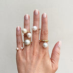 Pearl Alloy Joint Rings Set R1799
