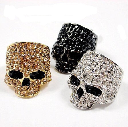 Skull Rhinestone Rings R1843